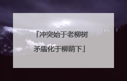 冲突始于老柳树 矛盾化于柳荫下