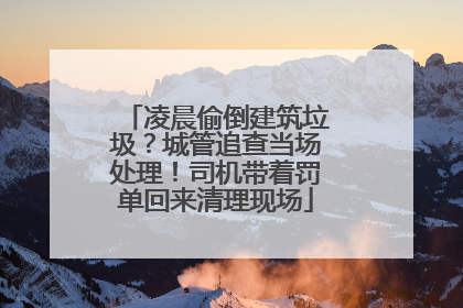 凌晨偷倒建筑垃圾？城管追查当场处理！司机带着罚单回来清理现场