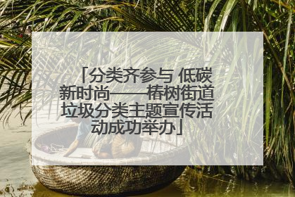 分类齐参与 低碳新时尚——椿树街道垃圾分类主题宣传活动成功举办