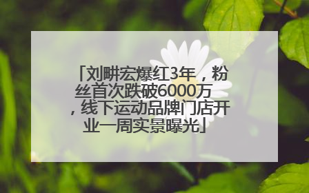 刘畊宏爆红3年，粉丝首次跌破6000万，线下运动品牌门店开业一周实景曝光