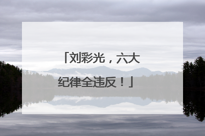 刘彩光，六大纪律全违反！