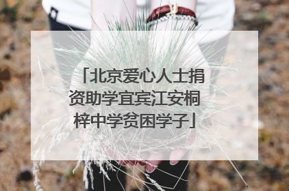 北京爱心人士捐资助学宜宾江安桐梓中学贫困学子