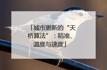 城市更新的“天桥算法”：精准、温度与速度