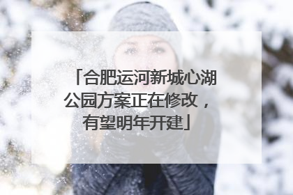 合肥运河新城心湖公园方案正在修改，有望明年开建