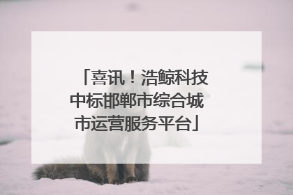 喜讯！浩鲸科技中标邯郸市综合城市运营服务平台