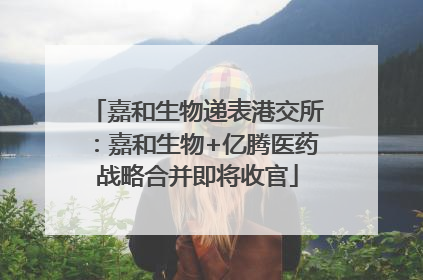 嘉和生物递表港交所：嘉和生物+亿腾医药战略合并即将收官