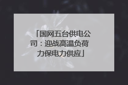 国网五台供电公司：迎战高温负荷 力保电力供应