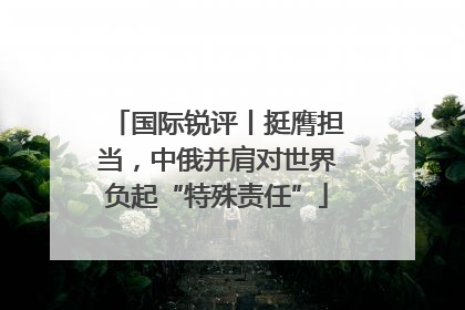 国际锐评丨挺膺担当，中俄并肩对世界负起“特殊责任”