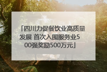 四川力促餐饮业高质量发展 首次入围服务业500强奖励500万元