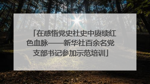 在感悟党史社史中赓续红色血脉——新华社百余名党支部书记参加示范培训