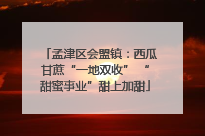 孟津区会盟镇：西瓜甘蔗“一地双收” “甜蜜事业”甜上加甜