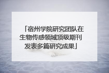 宿州学院研究团队在生物传感领域顶级期刊发表多篇研究成果