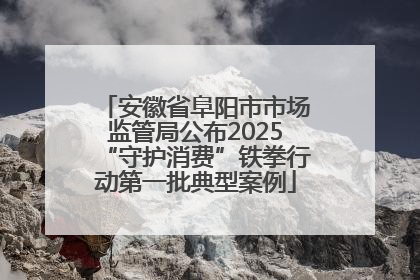 安徽省阜阳市市场监管局公布2025“守护消费”铁拳行动第一批典型案例