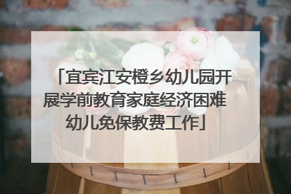 宜宾江安橙乡幼儿园开展学前教育家庭经济困难幼儿免保教费工作