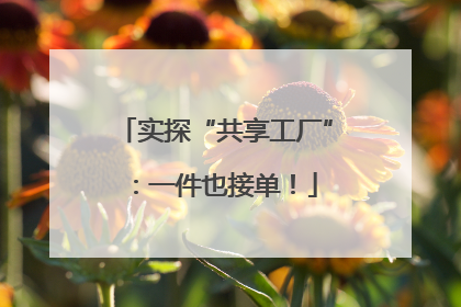 实探“共享工厂”：一件也接单！