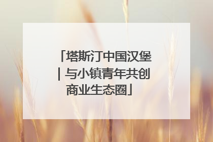 塔斯汀中国汉堡｜与小镇青年共创商业生态圈