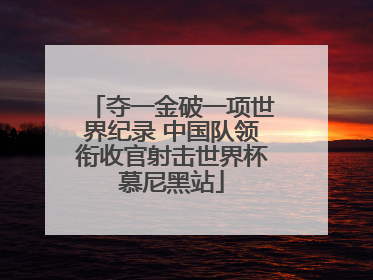 夺一金破一项世界纪录 中国队领衔收官射击世界杯慕尼黑站
