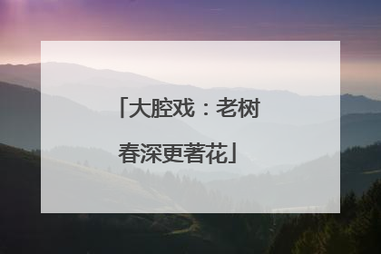 大腔戏：老树春深更著花