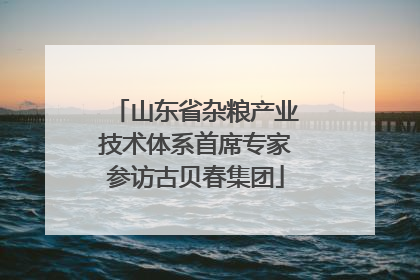 山东省杂粮产业技术体系首席专家参访古贝春集团