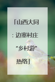 山西大同：边塞村庄“乡村游”热络