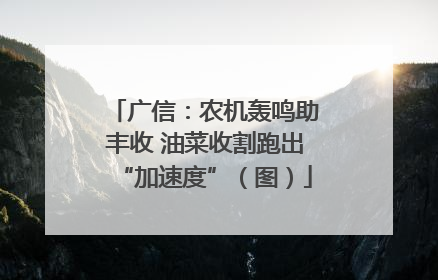 广信：农机轰鸣助丰收 油菜收割跑出“加速度”（图）