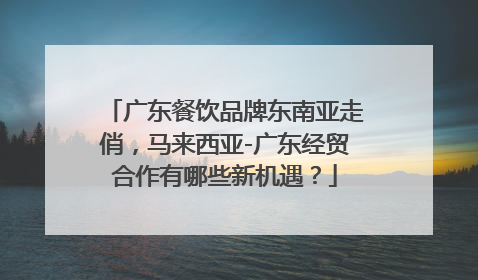 广东餐饮品牌东南亚走俏，马来西亚-广东经贸合作有哪些新机遇？