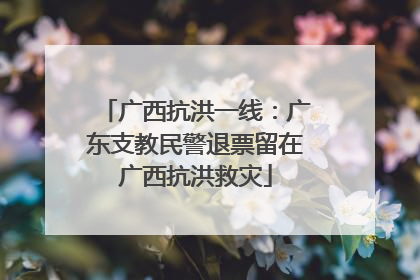 广西抗洪一线：广东支教民警退票留在广西抗洪救灾