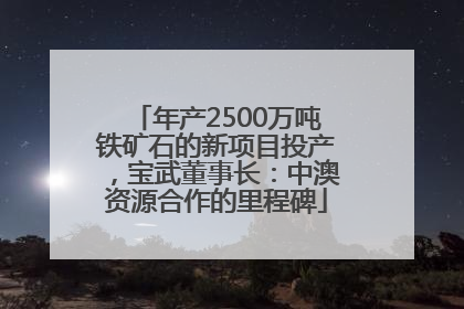 年产2500万吨铁矿石的新项目投产，宝武董事长：中澳资源合作的里程碑