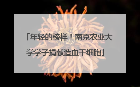 年轻的榜样！南京农业大学学子捐献造血干细胞