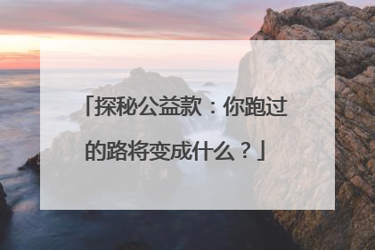 探秘公益款：你跑过的路将变成什么？