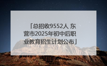 总招收9552人 东营市2025年初中后职业教育招生计划公布