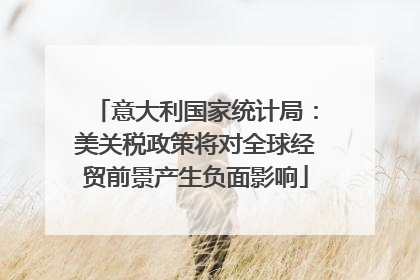 意大利国家统计局：美关税政策将对全球经贸前景产生负面影响