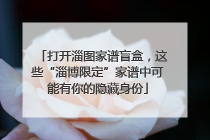 打开淄图家谱盲盒，这些“淄博限定”家谱中可能有你的隐藏身份