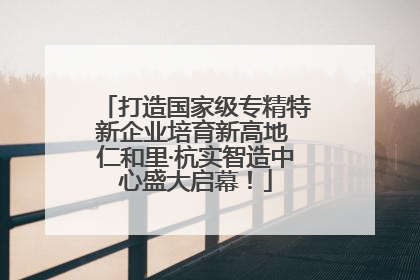 打造国家级专精特新企业培育新高地 仁和里·杭实智造中心盛大启幕！