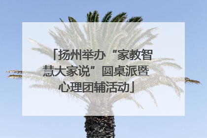 扬州举办“家教智慧大家说”圆桌派暨心理团辅活动