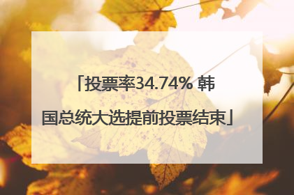 投票率34.74% 韩国总统大选提前投票结束