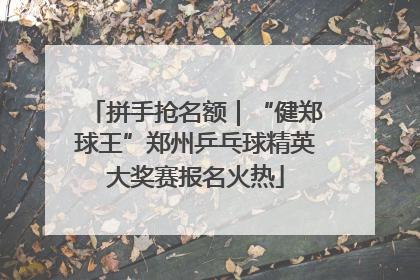 拼手抢名额｜“健郑球王”郑州乒乓球精英大奖赛报名火热