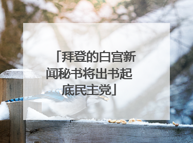 拜登的白宫新闻秘书将出书起底民主党