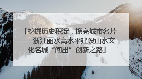 挖掘历史积淀，擦亮城市名片——浙江丽水高水平建设山水文化名城“闯出”创新之路