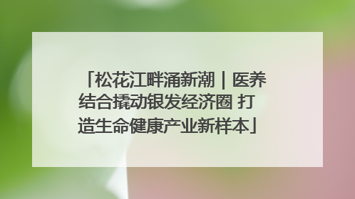 松花江畔涌新潮｜医养结合撬动银发经济圈 打造生命健康产业新样本