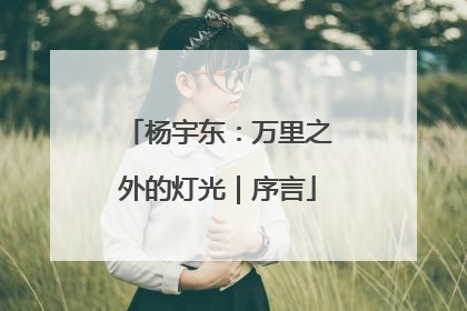 杨宇东：万里之外的灯光｜序言