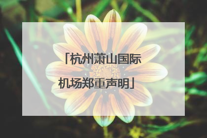 杭州萧山国际机场郑重声明