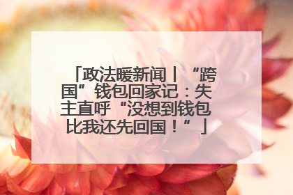 政法暖新闻丨“跨国”钱包回家记：失主直呼“没想到钱包比我还先回国！”