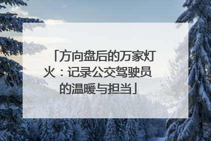 方向盘后的万家灯火：记录公交驾驶员的温暖与担当