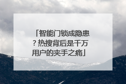 智能门锁成隐患？热搜背后是千万用户的夹手之痛