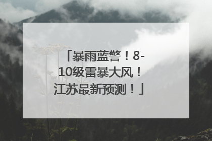 暴雨蓝警！8-10级雷暴大风！江苏最新预测！