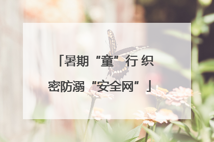 暑期“童”行 织密防溺“安全网”