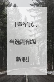 暨军民，当选副部级新职