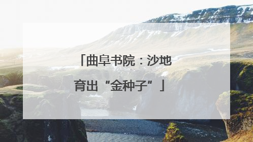 曲阜书院：沙地育出“金种子”