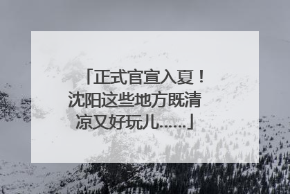 正式官宣入夏！沈阳这些地方既清凉又好玩儿……